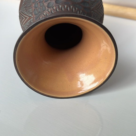 Vintage Kanyehgeh Pottery Six Nations Mohawk Vase Signed JS - Picture 7 of 13